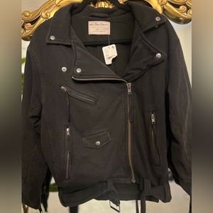 NWT Free People Rebel Knit Moto Jacket 
XS Black